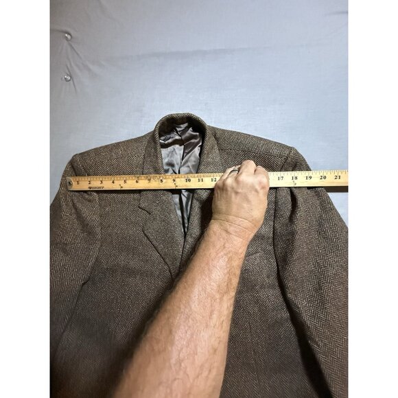 Hickey Freeman Mens Herringbone Cashmere Blazer Size 40 Old Money Classic Career - Picture 9 of 12